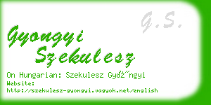 gyongyi szekulesz business card